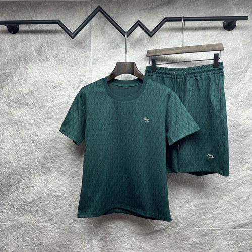 Lacoste short sleeve set new, green, size L