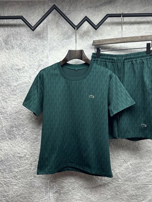 Lacoste short sleeve set new, green, size L