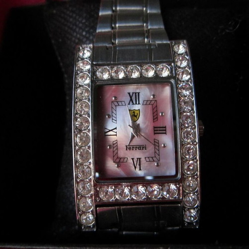 Ferrari women's silver wristwatch with stones, like new