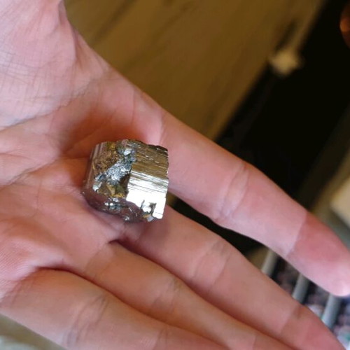 Pyrite gold color with characteristic shape new collection specimen