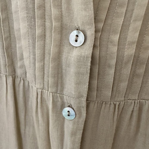 Benetton long beige linen shirt tunic new