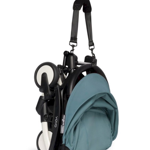 Babyzen YOYO² stroller 2-in-1 with carrycot, white frame & aqua, like new