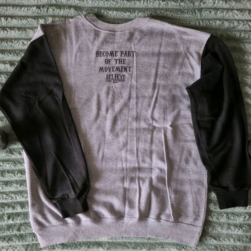 Believe sweatshirt without hood like new, size L, black and gray