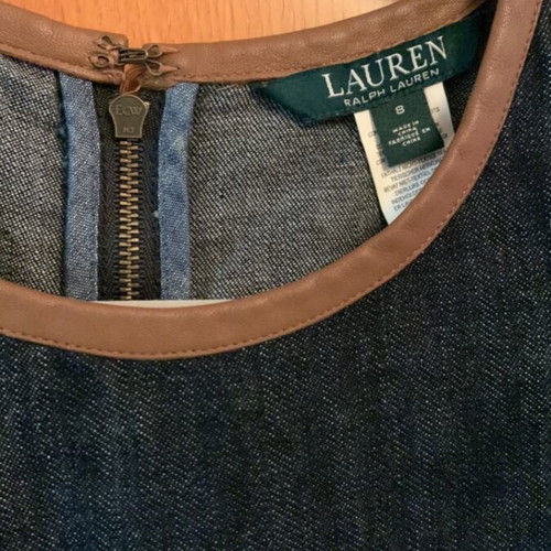 Ralph Lauren denim dress like new with leather detail