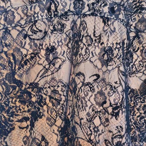 Women's dress black lace with beige new, classic piece