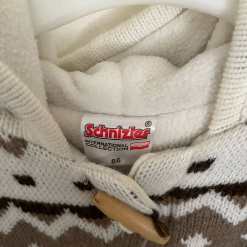Unisex sweater 86cm knitted outside with fleece inside like new