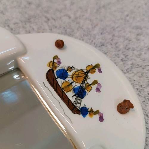 Handmade ceramic decorative mirror used 17×15 cm