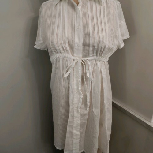 Sweet Miss shirt dress white like new, long, transparent