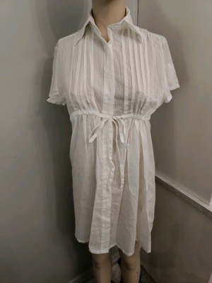 Sweet Miss shirt dress white like new, long, transparent
