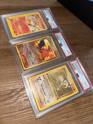Κάρτες Pokemon Charizard, Hitmonlee 1st Edition, Moltres μεταχειρισμένες
