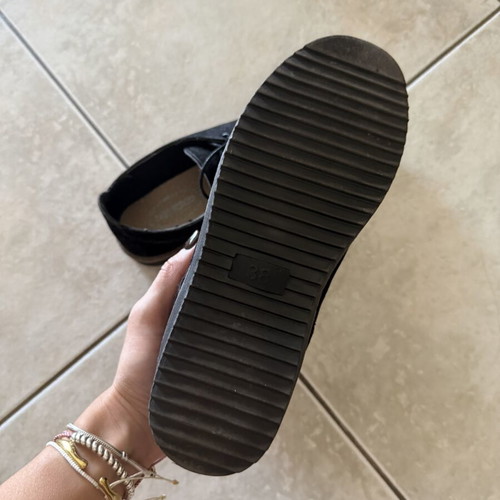 Black women's loafers with laces, size 38