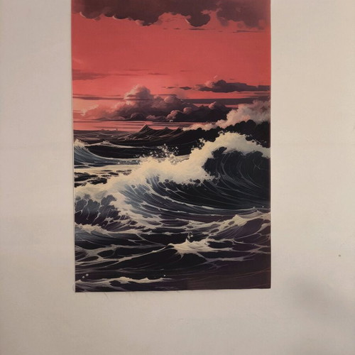 Triple Japanese Art Poster Like New "The Wave"