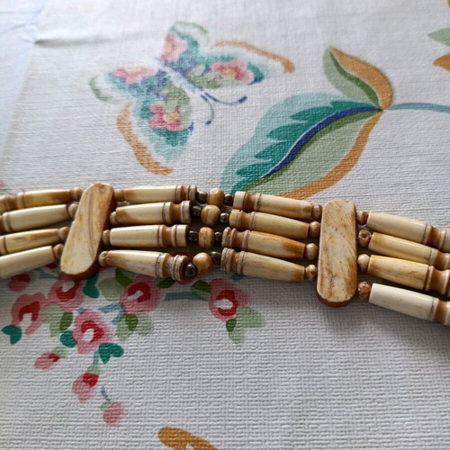 Vintage handmade belt new, adjustable, beige and brown
