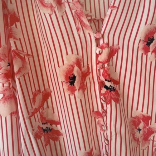 Floral shirt Marks & Spencer like new, size L, white and red