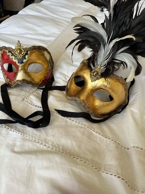Handmade Venetian Colombina masks like new, pack of 2
