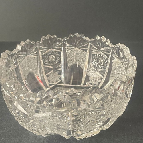 Vintage Hobstar Cut Glass Fontainiera bowl like new