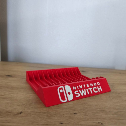 Nintendo Switch display stand new for 12 games, red 3D printed