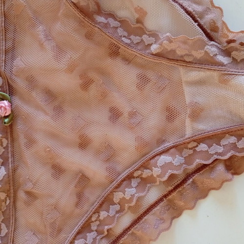 Sexy underwear XL transparent, apple color with hearts, new