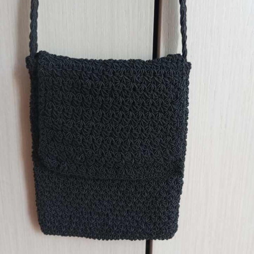 Knitted crossbody bag new, black