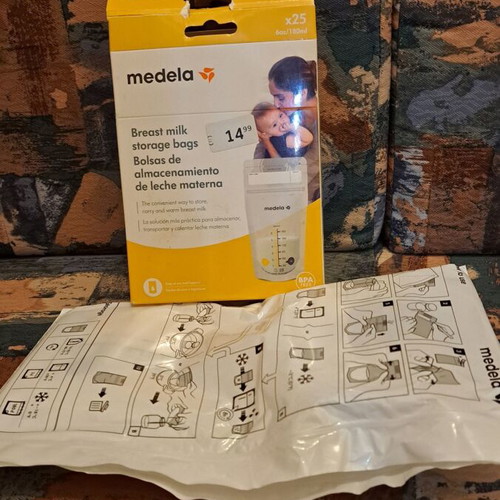 Medela breast milk storage bags used, pack of 13, 180 ml
