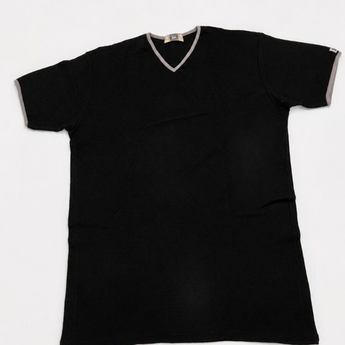 Men’s Black Ribbed V-Neck Top like new, size L–XL
