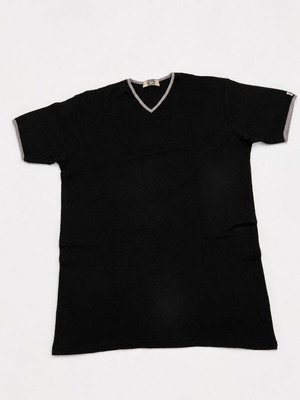 Men’s Black Ribbed V-Neck Top like new, size L–XL