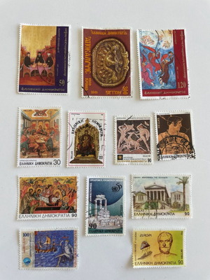 Greek stamps like new, pack of 12 from 1983