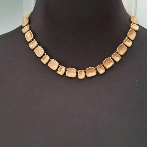 Anne Klein vintage choker necklace used, gold tone