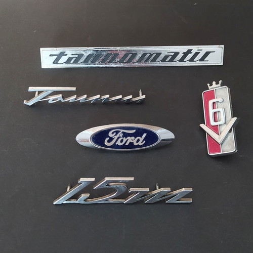 Ford Taunus car badges used, 5 pieces from 1960s