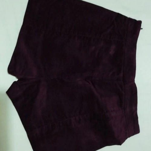 Suede burgundy high-waisted shorts Bershka new