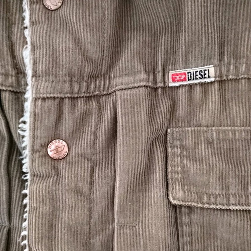 Vintage Diesel corduroy sherpa jacket like new, beige brown