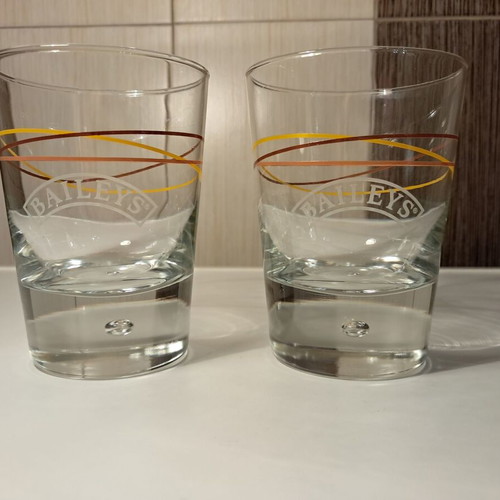 Baileys set of 2 collectible liqueur glasses new