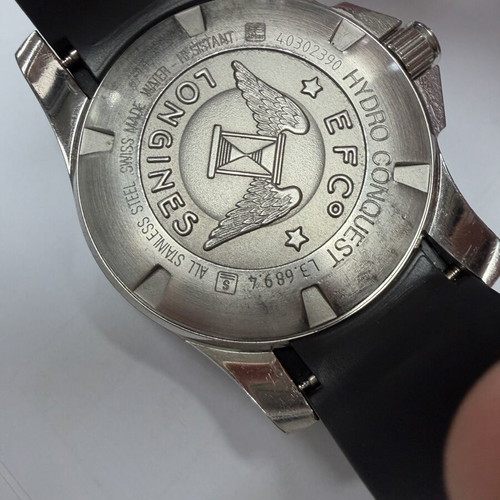 Longines HydroConquest 41mm watch used with box and papers, quartz