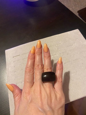 Bone ring like new, size 19.4 mm, black