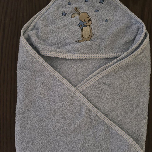 Baby hooded bathrobe for boy 100% cotton used