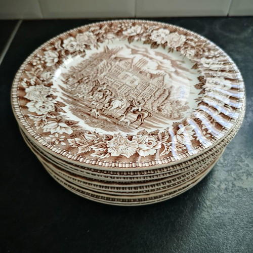 Aynsley & Co Ltd hand engraved plates used, set of 12