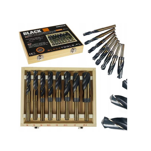 Black cobalt drill bit set 33004, 8 pieces, new