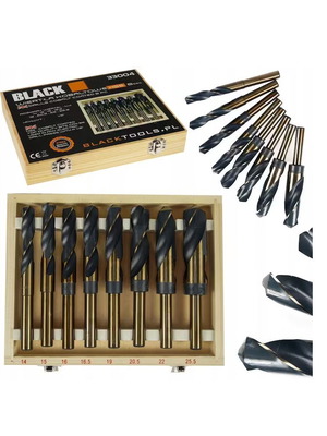 Black cobalt drill bit set 33004, 8 pieces, new