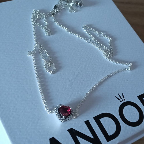 Pandora necklace silver 925 with heart zircon motif