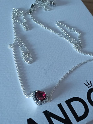 Pandora necklace silver 925 with heart zircon motif