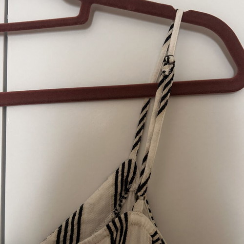Playsuit striped white-black large Stradivarius like new