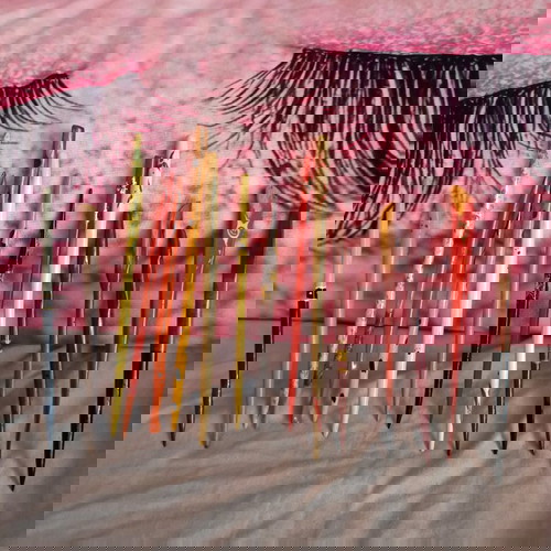 Χειροποίητα κοκκαλάκια μαλλιών από ξύλο καρυδιάς πολύχρωμα, καινούργια