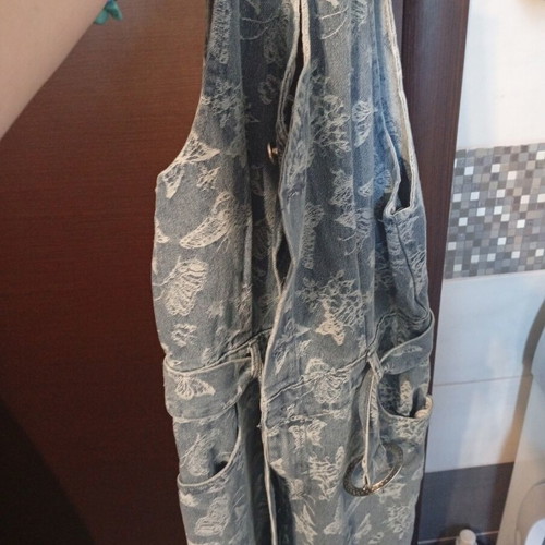 Denim jumpsuit with butterfly designs new, sisters boutique