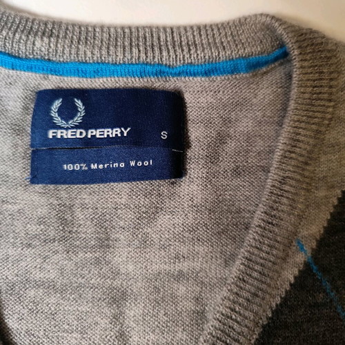 Fred Perry Small men's sweater used, gray, size S
