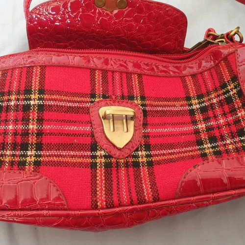 Leather crossbody bag red new Greek brand