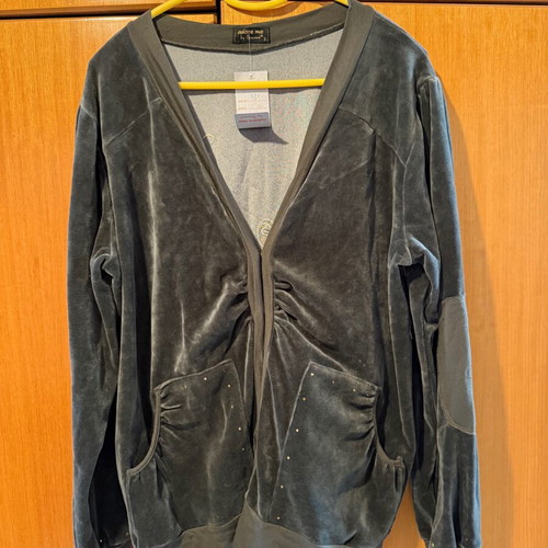 Velvet gray jacket new with stones and rhinestones