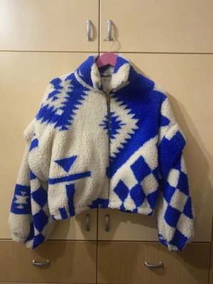 Bomber jacket like new, beige and blue