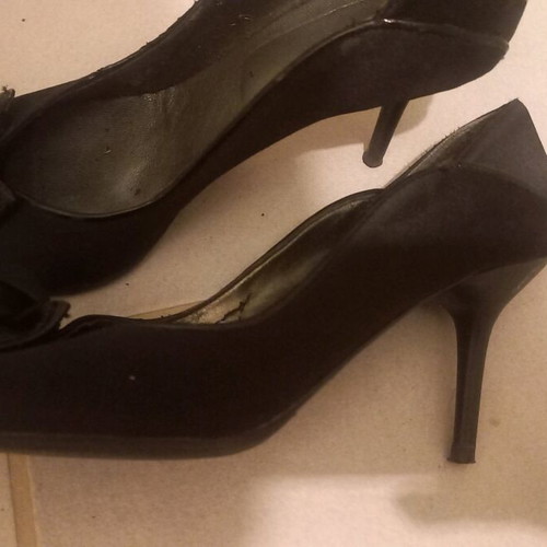 Peep Toe Black Pumps Size 40 Used