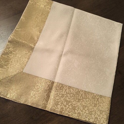 Cream decorative tablecloth with beautiful fabric design