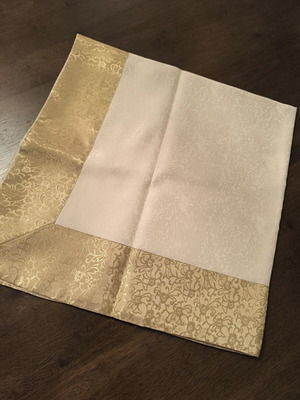 Cream decorative tablecloth with beautiful fabric design